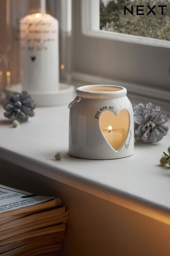 White Mini Sentimental Quote Tealight Tealight Holder Lantern (U54545) | £8