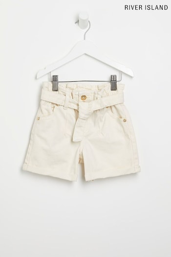 River Island Girls Ecru Paperbag Shorts PM030674 (U54661) | £14