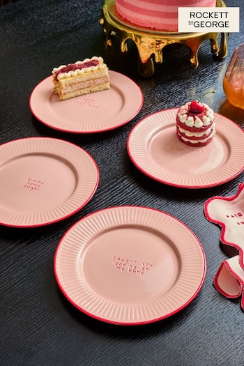 Rockett St His George Pink & Red First Bite Side Plates Set Of 4 (U54681) | £30