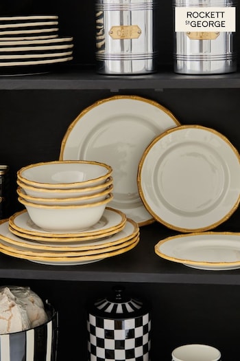 Rockett St George 12 Piece White Bamboo Dinner Set (U54718) | £125