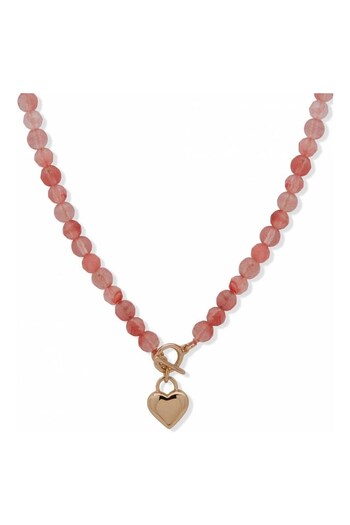Anne Klein Jewellery Ladies Gold Tone Heart Pendant Necklace (U54765) | £38
