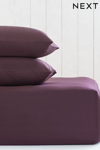 Blackberry Purple Cotton Rich Extra Deep Fitted Sheet (U55382) | £18 - £24