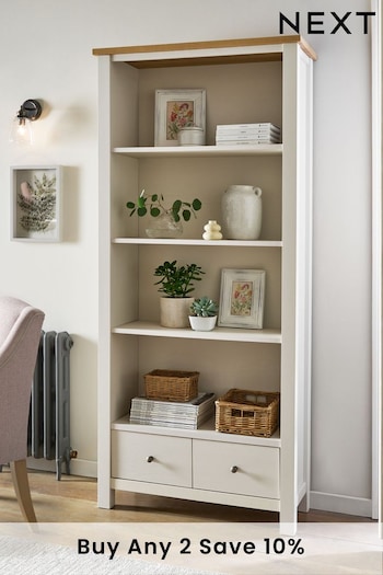 Cream Malvern Oak Effect Bookcase Shelf (U55538) | £425