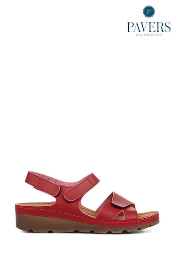 Pavers Red Adjustable-Sandals (U55678) | £29.99