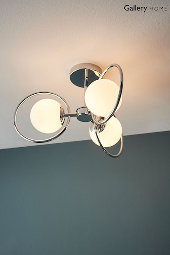 Gallery Home Silver Ola 3 Bulb Ceiling Light (U55970) | £89