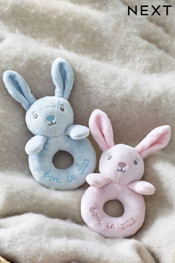 Born In Blue Bunny Baby Rattle (U56532) | £10.50