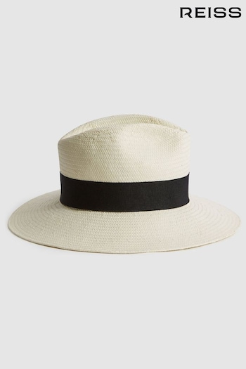 Reiss White Arabella Straw Hat (U56876) | £78