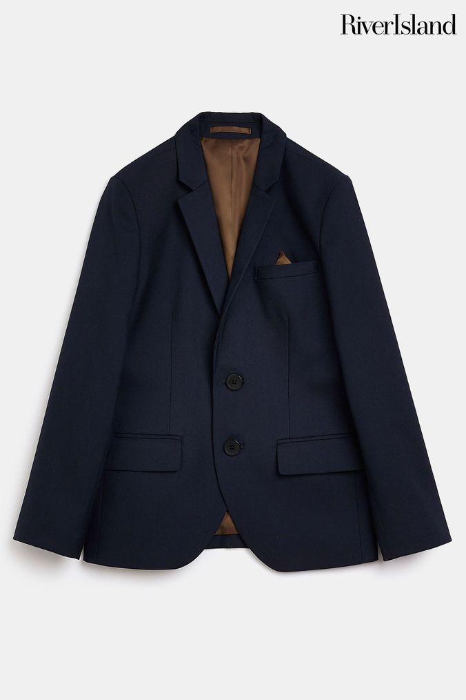 River Island Navy Blue Boys Tailored Jacket (U57036) | £38