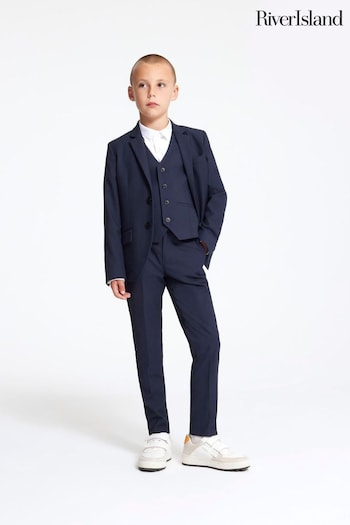River Island Navy Blue Boys Suit Trousers super (U57280) | £22