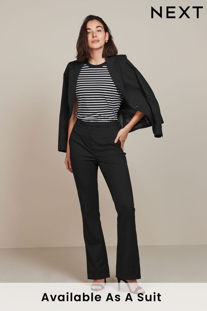 Contemporary Womens Notch Neck JacketStraight Leg Trouser Suit Black   SHOP ALL WORKWEAR from Simon Jersey UK
