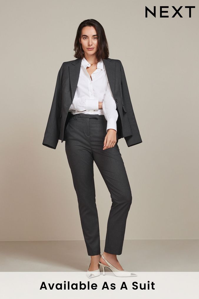Highwaisted tailored trousers  Dark grey  Ladies  HM IN