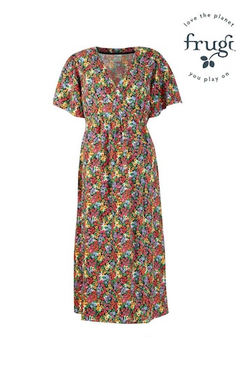 Frugi Orange Maura Maternity & Nursing Wrap Dress (U58176) | £69