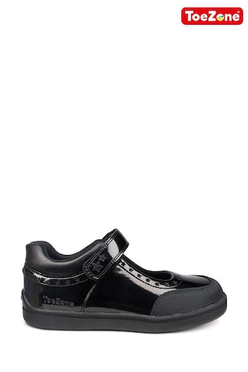 ToeZone Black Shoes With Eco Friendly Ortholite Insock (U58232) | £35