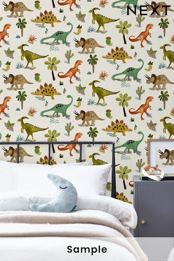 Natural Next Dinosaur & Friends Wallpaper Sample Wallpaper (U58291) | £1