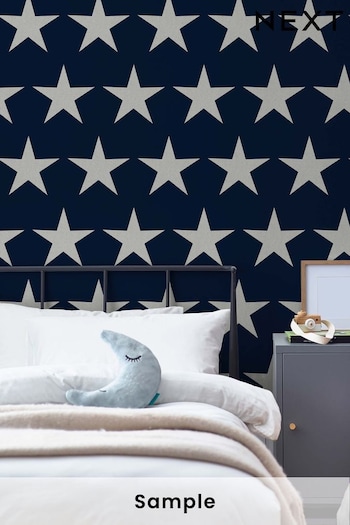 Navy Blue Stars Wallpaper Sample Paste The Wall (U58292) | £1