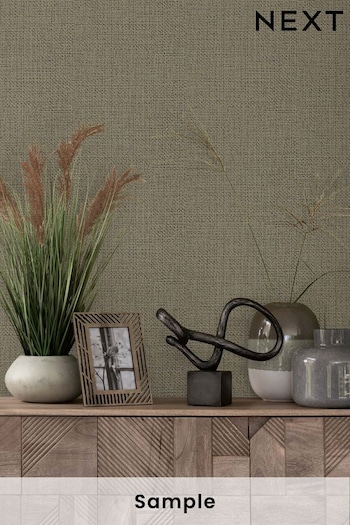 Natural Next Linen Weave Wallpaper Sample Wallpaper (U58303) | £1