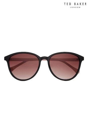 Ted Baker Black/Pink Classic Round Eye Sunglasses (U58719) | £70