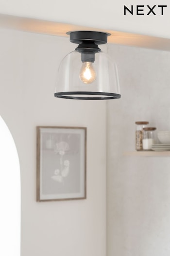 Black Gloucester Flush Fitting Ceiling Light (U58862) | £40