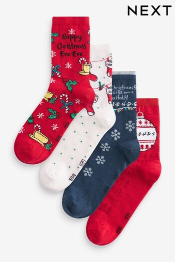 Friends Chritmas Ankle Socks 4 Packs (U60362) | £12