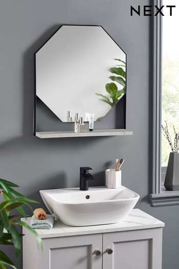 Grey Bronx Shelf Mirror (U60492) | £70