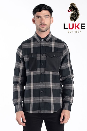Luke 1977 Dark Charcoal Grey Johnny Mase 2 Shirt (U60597) | £85
