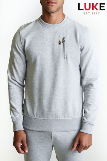 Luke 1977 Grey Paris 2 Mid Marl Sweatshirt (U60686) | £60