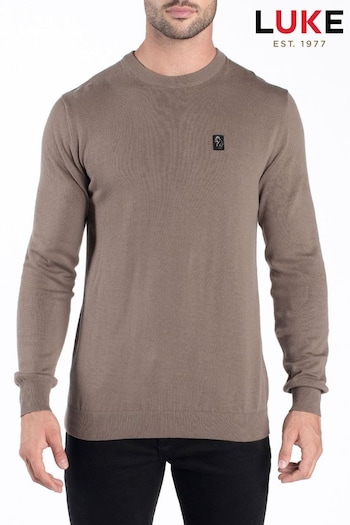 Luke 1977 Florence Clay Knitted Brown Jumper (U60688) | £75