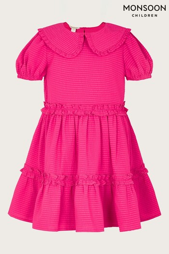 Monsoon Pink Collar Ruffle Detail Dress (U60693) | £26 - £30