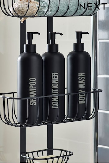 Set of 3 Black Contemporary Reusable Dispenser Bottles (U60780) | £16