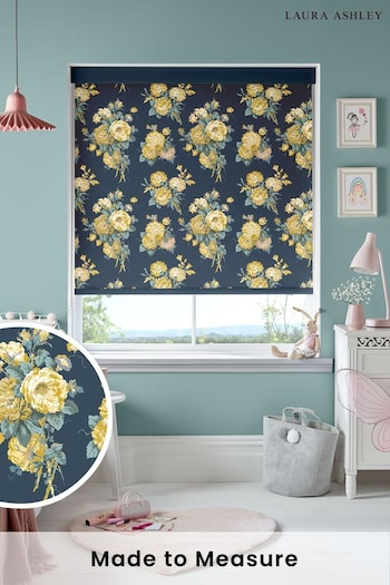 Laura Ashley Midnight Blue Cecilia Made To Measure Roller Blind (U61043) | £58