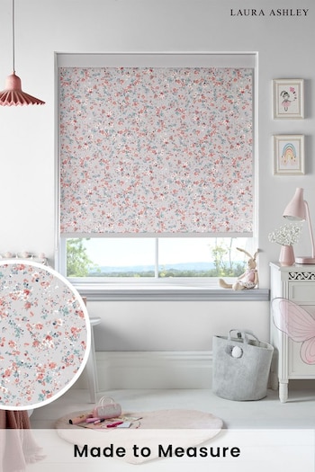 Laura Ashley Pale Steel Grey Blossoms Made To Measure Roller Blind (U61044) | £58