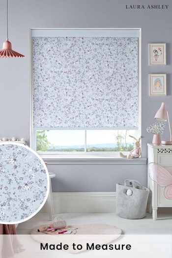Laura Ashley Chalk Blue Blossoms Made To Measure Roller Blind (U61046) | £58