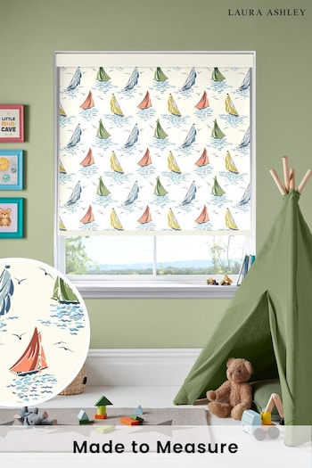 Laura Ashley Multi Ahoy Sail Boats Made To Measure Roller Blind (U61049) | £58