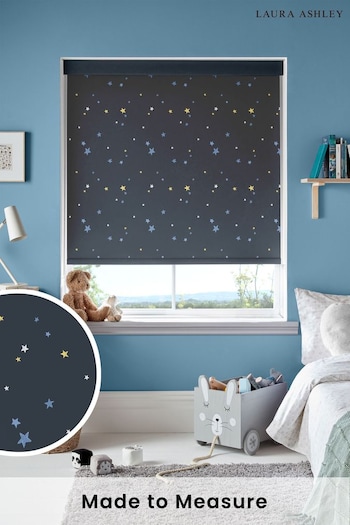 Laura Ashley Midnight Blue Painterly Stars Made To Measure Roller Blind (U61054) | £58