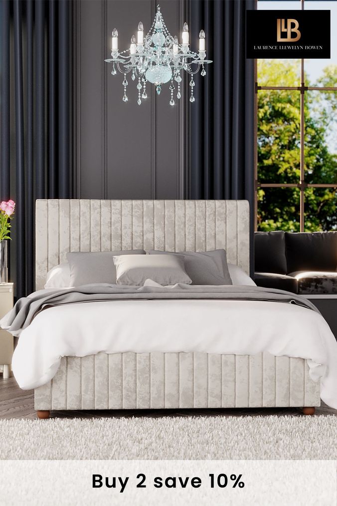 White fabric cheap queen bed
