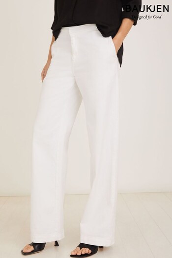 Baukjen Margot White Wide Leg Jeans (U61305) | £109