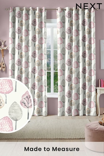 Blush Pink Trees Made To Measure Curtains (U61341) | £82