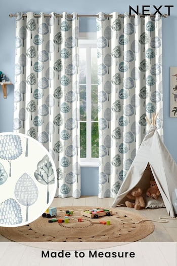Sky Blue Kids Trees Made To Measure Curtains (U61342) | £82
