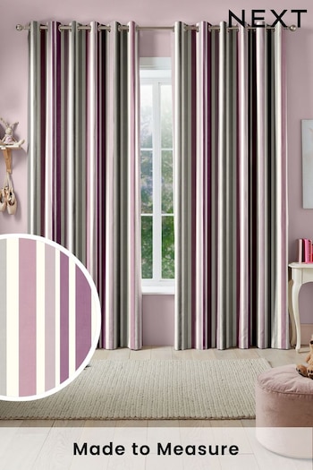 Pink Stripe Made To Measure Curtains (U61347) | £82