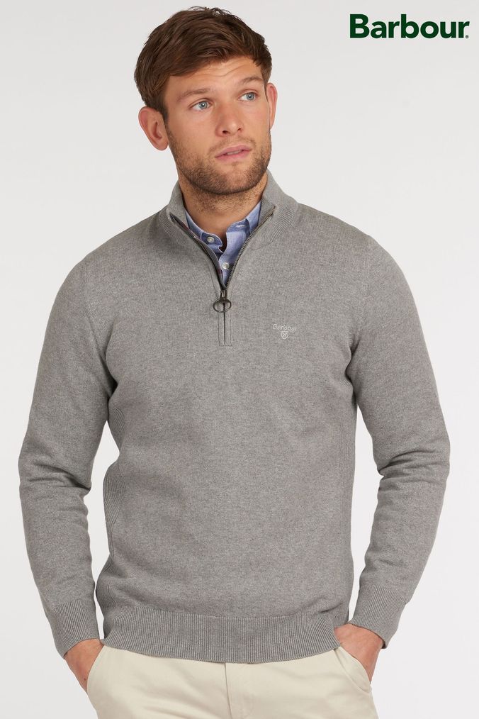 Mens Grey Zip Neck Jumpers Next Official Site