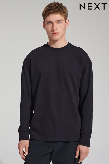 Black Long Sleeve Heavyweight T-Shirt (U61745) | £18
