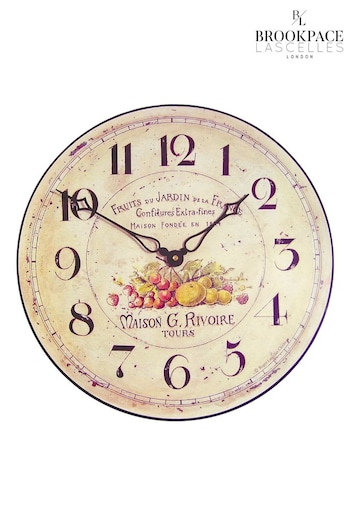 Brookpace Lascelles Cream Open Faced Garden Fruits Wall Clock (U61932) | £34