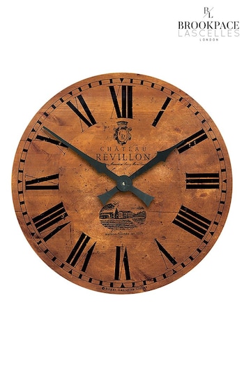 Brookpace Lascelles Brown Open Faced French Wine Chateau Wall Clock (U61933) | £55