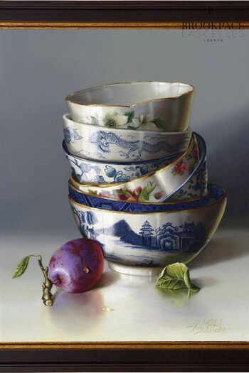 Brookpace Lascelles Red Chinese Bowls and Plum Framed Wall Art (U61934) | £85