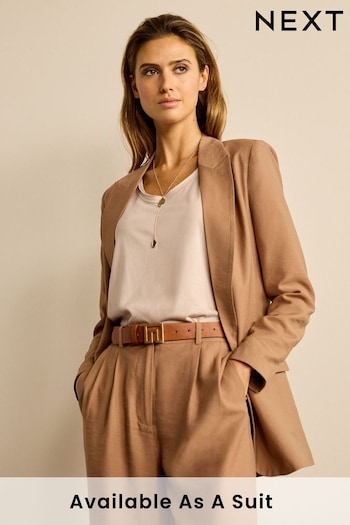 Sand Relaxed Fit Single Breasted Blazer (U62598) | £48