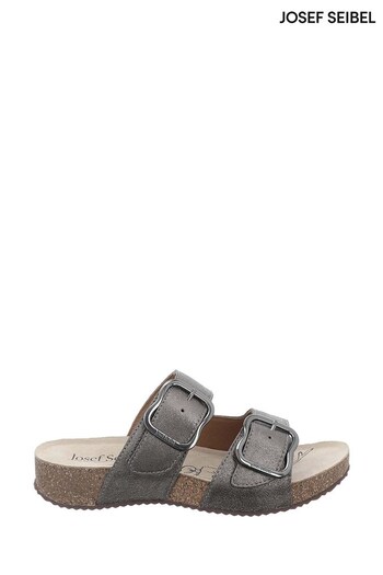 Josef Seibel Grey Tonga Slip-On Leather Sandals (U62619) | £85