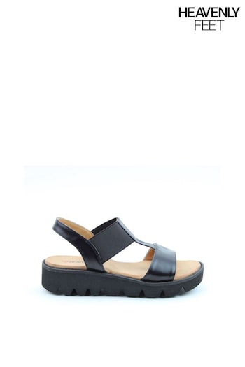 Heavenly Feet Ladies Black Ritz Vegan Friendly Sandals (U62896) | £35