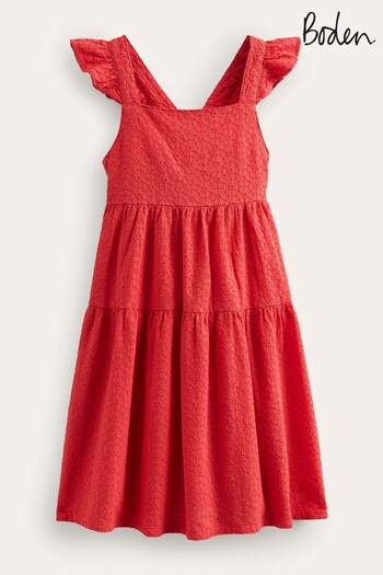 Boden Red All Over Broderie Dress (U62933) | £42 - £48