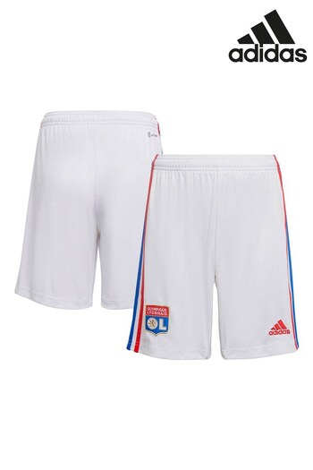 adidas White Olympique Lyon Home Shorts 2022-23 (U62992) | £38