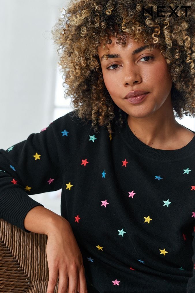 Buy Women s Jumpers Black Print Knitwear Online Next UK